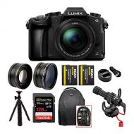 Panasonic Lumix G85 4K Mirrorless Camera with G Vario 12-60mm Lens, Rode On-Camera Mic with Shock Mount, 128GB SD Card, Battery and Dual Charger, Backpack, 58mm Lens Set and Tripod