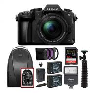 Panasonic LUMIX G85MK 4K Mirrorless Interchangeable Lens Camera Kit, 12-60mm Lens, Sandisk 170MB/s 64GB, 2 Spare Batteries, Charger, Backpack, Spider Tripod, Filter Kit, and Flash