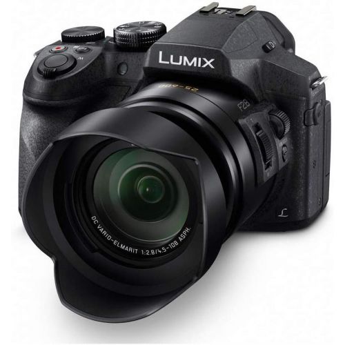 파나소닉 Panasonic Lumix DMC-FZ300 Digital Camera, 12.1 Megapixel, 1/2.3-inch Sensor, 4K Video, 24X Zoom Lens F2.8 Bundle with Bag, Filter, Battery, 64GB SD Card + Case, Tripod, PC Software