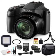 Panasonic Lumix DC-FZ80 Digital Camera (DC-FZ80K) - Bundle - with 64GB Memory Card + LED Video Light + DMW-BMB9 Battery + Digital Flash + Soft Bag + 12 Inch Flexible Tripod + Clean