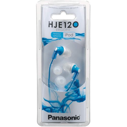 파나소닉 Panasonic ErgoFit In-Ear Earbud Headphones RP-HJE120-A (Blue) Dynamic Crystal-Clear Sound, Ergonomic Comfort-Fit