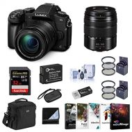 Panasonic Lumix DMC-G85 Mirrorless Camera with 12-60mm f/3.5-5.6 Lumix G Power OIS Lens, Lumix G Vario 45-150mm f/4.0-5.6 ASPH Lens Black - Bundle with Camera Bag, 32GB SDHC Card,