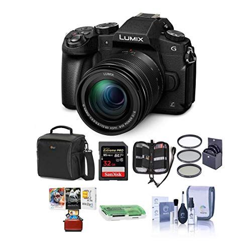 파나소닉 Panasonic Lumix DMC-G85 Mirrorless Camera with 12-60mm F/3.5-5.6 Lumix G Vario Power OIS Lens Black - Bundle with Cam Bag, 32GB SDHC U3 Card, Cleaning Kit, 58mm Filter Kit, MAC Sof