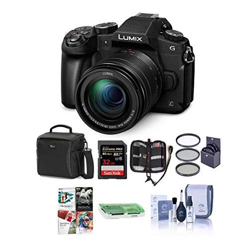 파나소닉 Panasonic Lumix DMC-G85 Mirrorless Camera with 12-60mm F/3.5-5.6 Lumix G Vario Power OIS Lens, Black - Bundle with Bag