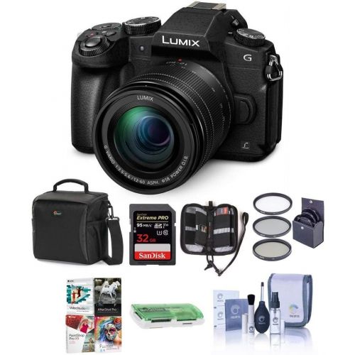 파나소닉 Panasonic Lumix DMC-G85 Mirrorless Camera with 12-60mm F/3.5-5.6 Lumix G Vario Power OIS Lens, Black - Bundle with Bag