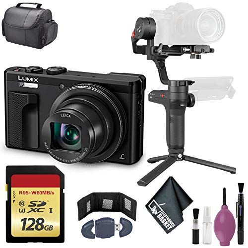 파나소닉 Zhiyun-Tech WEEBILL LAB Handheld Stabilizer - Panasonic Lumix DMC-ZS60 Digital Camera (Black) - 128GB Case