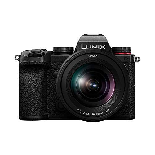 파나소닉 Panasonic LUMIX S5 Full Frame Mirrorless Camera, 4K 60P Video Recording with Flip Screen & WiFi, LUMIX S 20-60mm F3.5-5.6 Lens, L-Mount, 5-Axis Dual I.S, DC-S5KK (Black)