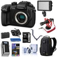 Panasonic LUMIX GH5 4K Mirrorless Digital Camera, 20.3 Megapixel DC-GH5 (Body), Essential Bundle with LED Light, RODE VideoMicro Mic, Backpack, Battery, Charger, 128GB SD Card and