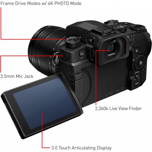 파나소닉 Panasonic LUMIX G95 20.3 Megapixel Mirrorless Camera, 12-60mm F3.5-5.6 Micro Four Thirds Lens, 5-Axis Dual I.S. 2, 4K 24p 30p Video, Pre-Installed V-Log L, 3” Flip-Out Touchscreen