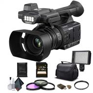 Panasonic AG-AC30 Full HD Camcorder (AG-AC30PJ) with 64GB Memory Card, LED Light, Case, Telephoto Lens, and More - Advanced Bundle