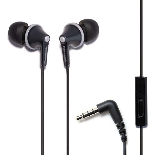 파나소닉 [아마존베스트]Panasonic ErgoFit Earbud Headphones with Microphone and Call Controller Compatible with iPhone, Android and Blackberry - RP-TCM125-K - In-Ear (Black), Earpads S/M/L