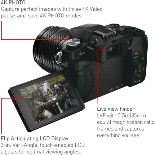 파나소닉 [아마존베스트]Panasonic LUMIX G85 4K Digital Camera, 12-60mm Power O.I.S. Lens, 16 Megapixel Mirrorless Camera, 5 Axis In-Body Dual Image Stabilization, 3-Inch Tilt and Touch LCD, DMC-G85MK (Bla