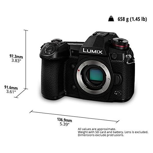 파나소닉 [아마존베스트]Panasonic LUMIX G9 4K Digital Camera, 20.3 Megapixel Mirrorless Camera Plus 80 Megapixel High-Resolution Mode, 5-Axis Dual I.S. 2.0, 3-Inch LCD, DC-G9 (Black)