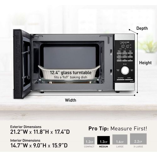파나소닉 [아마존베스트]Panasonic NN-SD67LS Countertop Microwave Oven, 1100W with Genius Sensor Cook and Auto Defrost, 1.3 cft, Stainless Steel