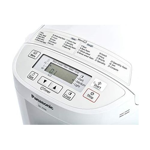 파나소닉 [아마존베스트]Panasonic SD 2500WXEBread Baking Device + 25Pre-Programmed Modes, Brioche, Gluten Free, Sauce & Jam Three Different Sizes of Bread and Toasten Types), White