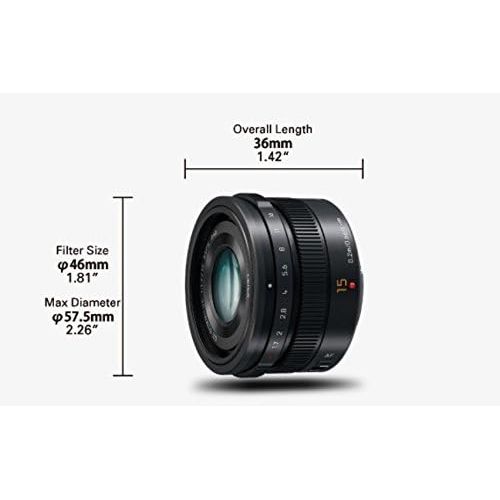 파나소닉 [아마존베스트]Panasonic H-X015E-K LEICA DG SUMMILUX 15mm F1.7 ASPH Lens - Black