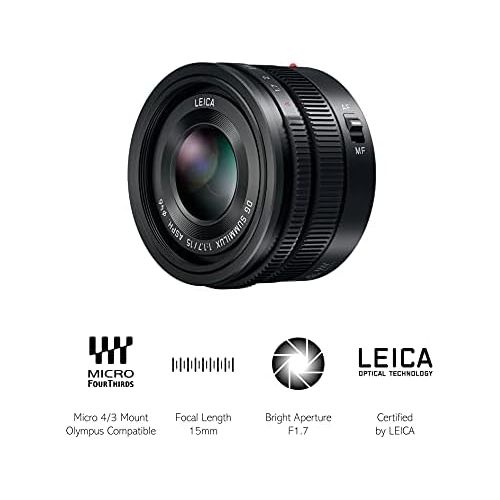 파나소닉 [아마존베스트]Panasonic H-X015E-K LEICA DG SUMMILUX 15mm F1.7 ASPH Lens - Black