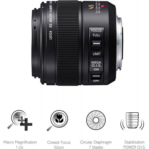 파나소닉 [아마존베스트]Panasonic Leica DG Macro-Elmarit 45mm/F2.8 ASPH Lens with MEGA OIS