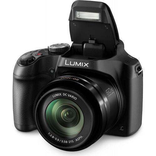 파나소닉 [아마존베스트]Panasonic Lumix DC-FZ82 Bridge Camera (18 Megapixels, 20mm Wide Angle, 60x Opt Zoom, 4K30p Video Recording, Hybrid Contrast AF) Black