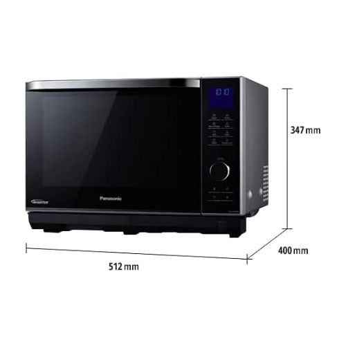 파나소닉 [아마존베스트]Panasonic NN-DS596MEPG Inverter Microwave with Grill and Hot Air (100 Watt, Steamer with Microwave, 27 Litres) Stainless Steel Black