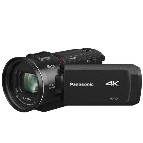 파나소닉 Panasonic PANASONIC HC-VX1 4K Camcorder, 24X LEICA DICOMAR Lens, 12.5 BSI Sensor, Three O.I.S. Stabilizer Systems, HDR Mode, Wireless Multi-Camera Capture (USA Black)