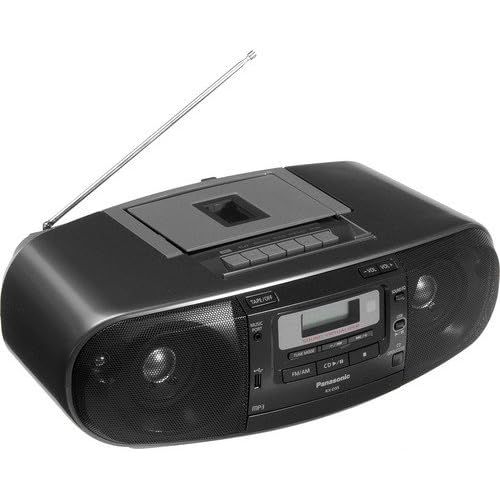 파나소닉 Panasonic RX-D55GU Boombox High Power Portable Stereo AMFM Radio, MP3 CD, Tape Recorder with USB & Music Port Sound with 2Way 4-Speaker, 220 Volt
