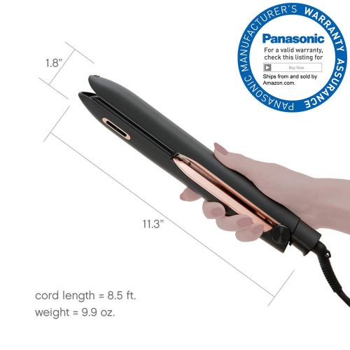 파나소닉 Panasonic Nanoe Hair Styling Iron EH-HS99-K, Flat Iron Hair Straightener with Ceramic Plates and Patented nanoe Technology for Smooth, Shiny Hair