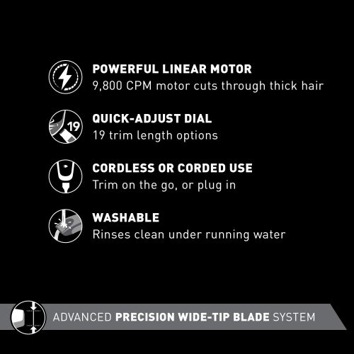 파나소닉 Panasonic Mens Precision + Power Beard Trimmer with Linear Motor Technology, ER-SB40-K  2017 GQ Grooming Award Winner