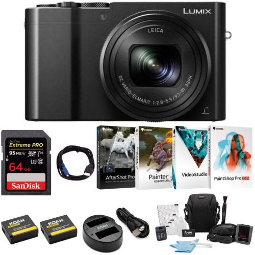 파나소닉 Panasonic Lumix DMC-ZS100 Digital Camera Bundles (Premium Bundle, Black)