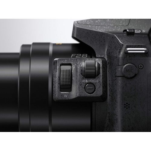 파나소닉 Panasonic PANASONIC LUMIX FZ300, 12.1 Megapixel, 12.3-inch Sensor, 4K Video, WiFi, Splash & Dustproof Body, Leica DC 24X F2.8 Zoom Lens (USA Black)