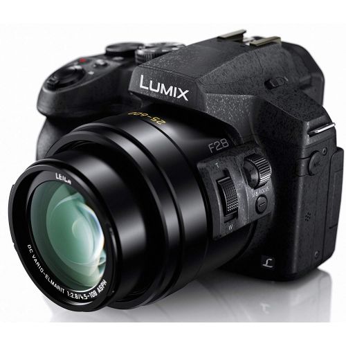 파나소닉 Panasonic PANASONIC LUMIX FZ300, 12.1 Megapixel, 12.3-inch Sensor, 4K Video, WiFi, Splash & Dustproof Body, Leica DC 24X F2.8 Zoom Lens (USA Black)