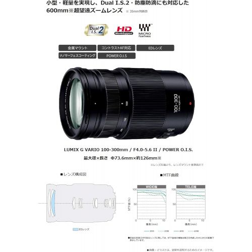 파나소닉 Panasonic interchangeable lens LUMIX G VARIO 100-300mm  F4.0-5.6 II  POWER O.I.S. [Micro Four Thirds mount] (International Model)