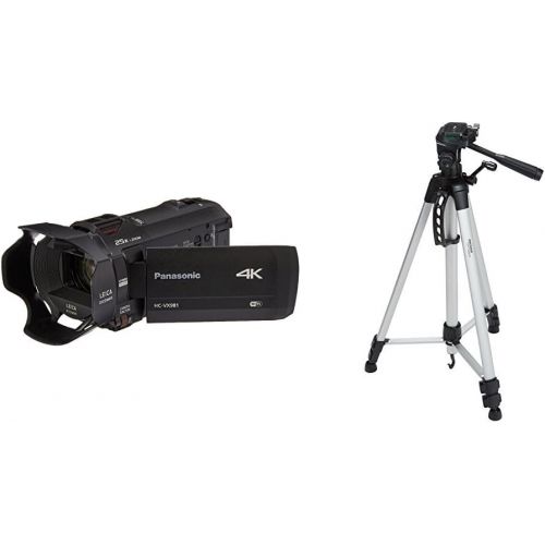 파나소닉 Panasonic PANASONIC HC-VX981K 4K Camcorder, 20X LEICA DICOMAR Lens, WiFi Smartphone Twin Video Capture (USA Black) and Lightweight Tripod with Bag