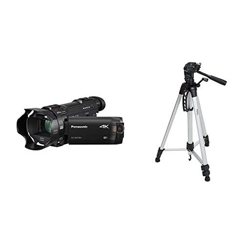 파나소닉 Panasonic PANASONIC HC-WXF991K 4K Cinema-Like Camcorder, 20X LEICA DICOMAR Lens, Multi Scene Twin Camera (USA Black) and Lightweight Tripod with Bag