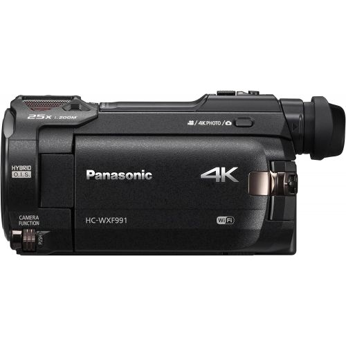 파나소닉 Panasonic PANASONIC HC-WXF991K 4K Cinema-Like Camcorder, 20X Leica DICOMAR Lens, 12.3 BSI Sensor, 5-Axis Hybrid O.I.S, HDR Mode, EVF, WiFi, Multi Scene Twin Camera (USA Black)