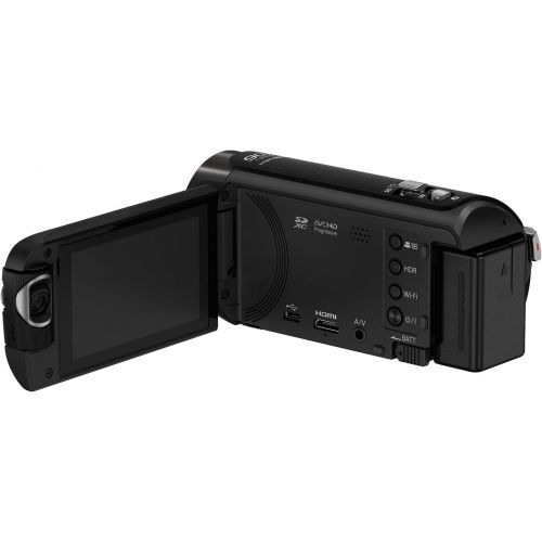 파나소닉 Panasonic Full HD Camcorder HC-V180K, 50X Optical Zoom, 15.8-Inch BSI Sensor, Touch Enabled 2.7-Inch LCD Display (Black)