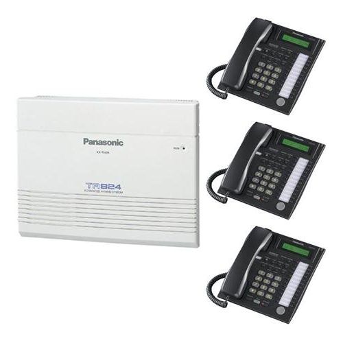 파나소닉 Panasonic Business Telephones Panasonic KX-TA824-PK3 (KX-TA824, 3 KX-T7731) Packages Black