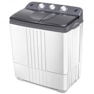 Panda COSTWAY Washing Machine, Electric Compact Laundry Machines Portable Durable Design Washer Energy Saving, Rotary Controller and Washer Spin Dryer(Grey + White)