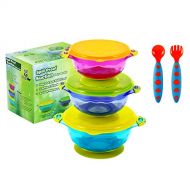 [아마존베스트]PandaEar Stay Put Spill Proof Stackable Baby Suction Bowls 3 Sizes for Toddlers with Silicone Feeding...