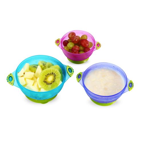  [아마존베스트]PandaEar Stay Put Spill Proof Stackable Baby Suction Bowls 3 Sizes for Toddlers with Silicone Feeding...
