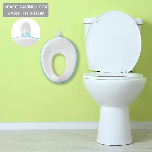  [아마존베스트]PandaEar Portable-Travel Toilet Training Potty Seat: Safe Urine Guard Durable Anti-Slip Rubber Rim | Hanging Ring & Bonus Hook | Baby Boys Girls Toddlers Kids Infants | Fits Round