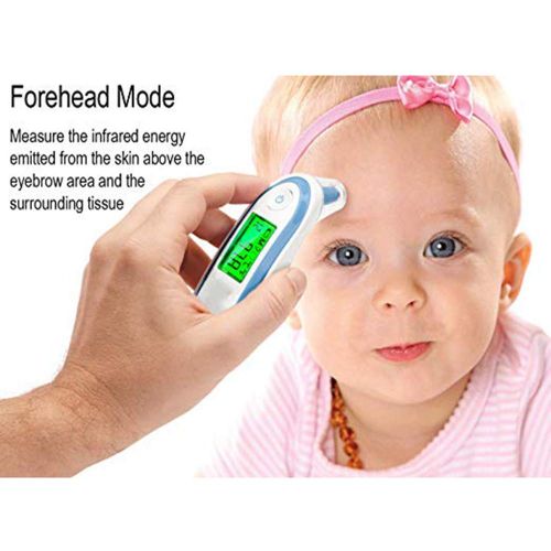  Pandady Body Temporal Thermometer Digital Thermometer Non-Contact LCD Digital Ear & Forehead Laser Body Temperature Adult Medical Fever Thermometer,Blue