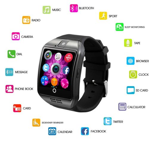  Bluetooth Smart Watch Phone Pandaoo Smart Watch Mobile Phone Unlocked Universal GSM Bluetooth 4.0 NFC Music Player Camera Calendar Stopwatch Sync for Android iPhone Google Huawei S