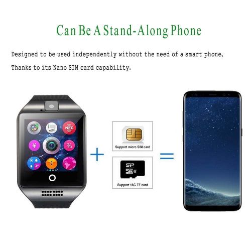  Bluetooth Smart Watch Phone Pandaoo Smart Watch Mobile Phone Unlocked Universal GSM Bluetooth 4.0 NFC Music Player Camera Calendar Stopwatch Sync for Android iPhone Google Huawei S