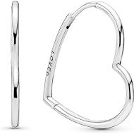 PANDORA Asymmetrical Heart Hoop Earrings - Classic Earrings for Women - Great Gift for Her - Made with Sterling Silver