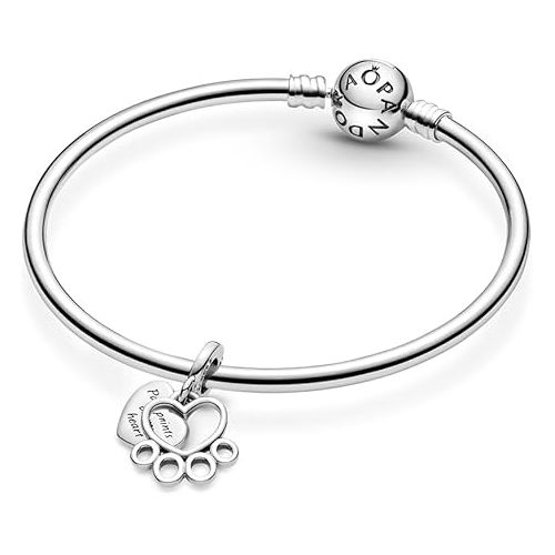  Pandora Hearts & Paw Print Dangle Charm - Compatible Moments Bracelets - Jewelry for Women - Gift for Women - Made with Sterling Silver