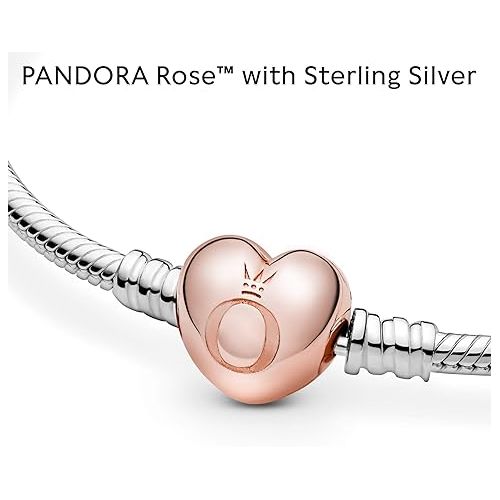  Pandora Moments Heart Clasp Snake Chain Bracelet