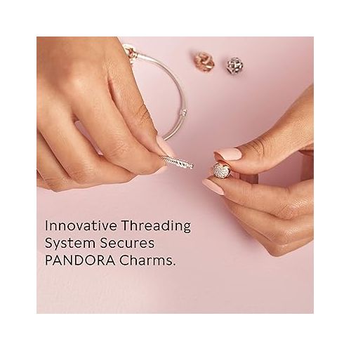  Pandora Moments Heart Clasp Snake Chain Bracelet