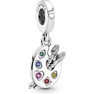 Pandora Artist's Palette Dangle Charm - Compatible Moments Bracelets - Jewelry for Women - Gift for Women in Your Life - Made with Sterling Silver & Cubic Zirconia