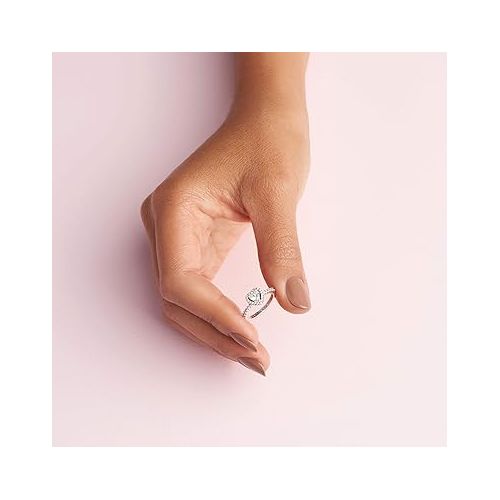 Pandora Elevated Heart Ring - Promise Ring for Women - Layering or Stackable Ring - Sterling Silver with Clear Cubic Zirconia - With Gift Box
